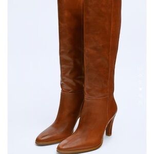 Zara Brown Over the Knee Boots Size 39 NWT